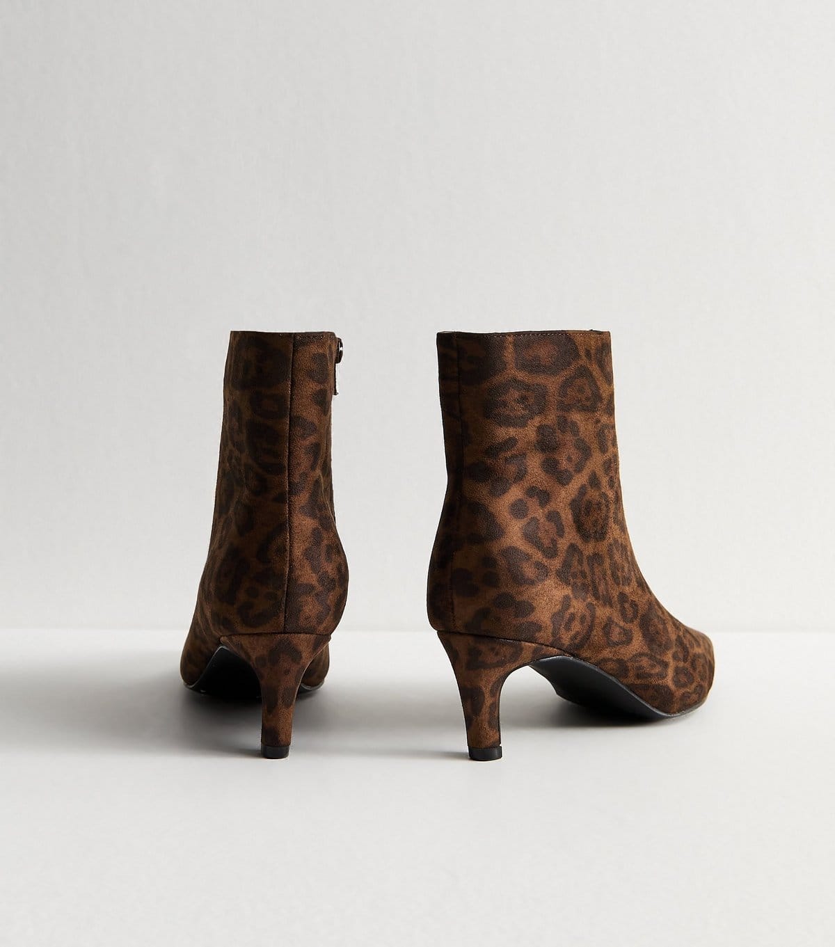 New Look Women's Faux Suede Leopard Print Ankle Boots Vegan New Look - 4