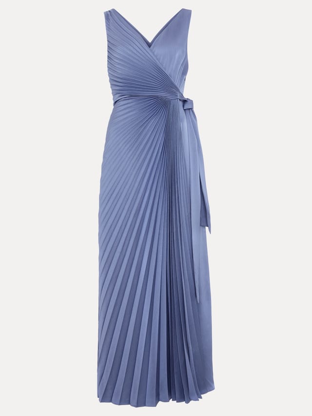 Phase Eight Phase Eight Women's Emlyn Pleated Wrap Dress in Baby Blue - 2