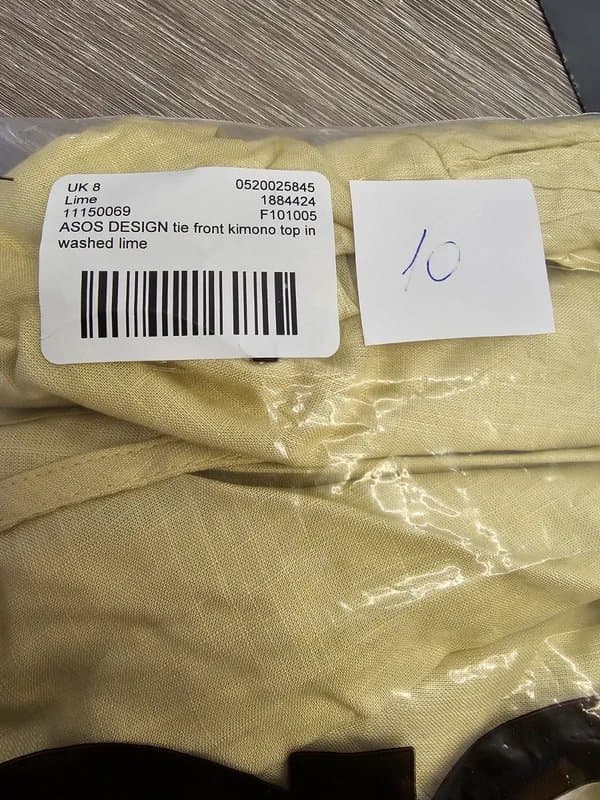 ASOS Design ASOS Design washed lime tie front kimono top