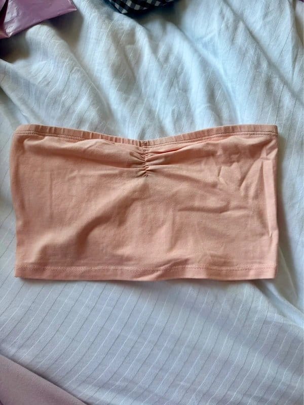 ASOS ASOS coral bandeau top with ruching - 1