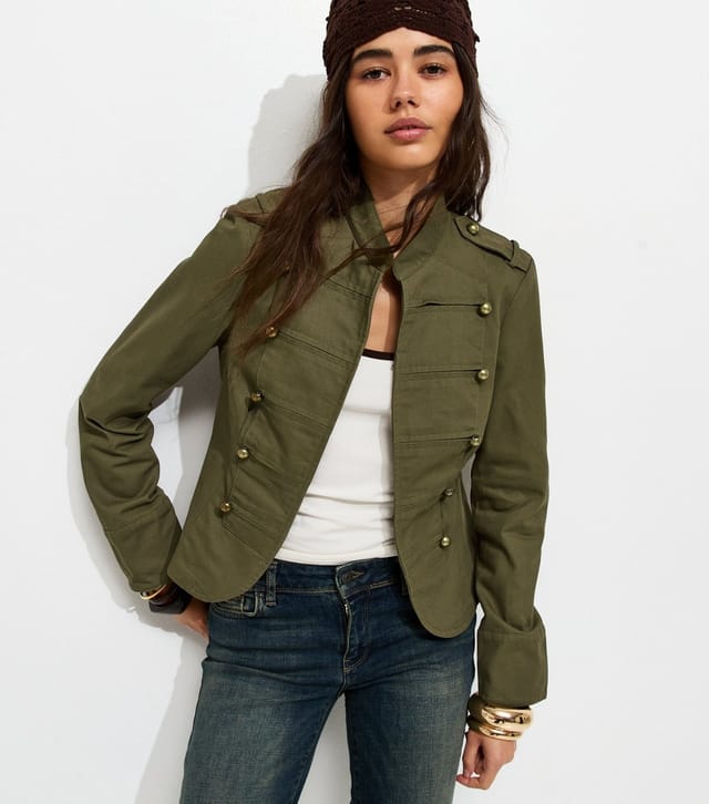 New Look Women's Dark Khaki Drummer Style Jacket New Look - 2
