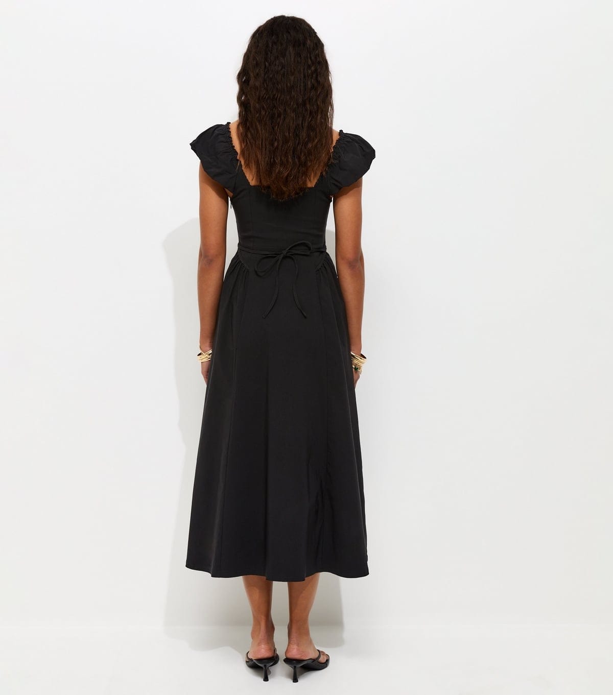 New Look Women's Black Lace Trim Milkmaid Midi Dress New Look - 4