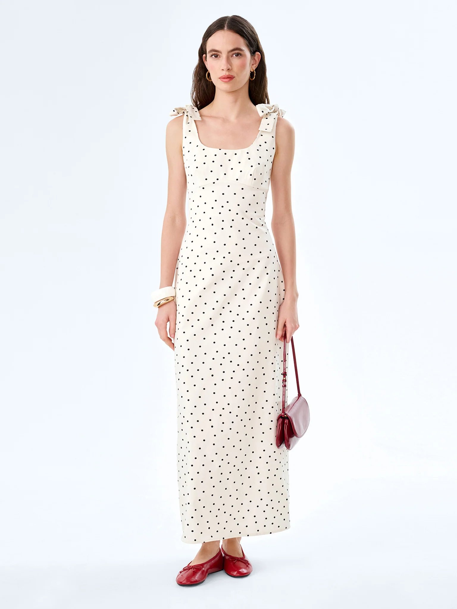 OMNES Morgane Dress in White Polka Dot - 1