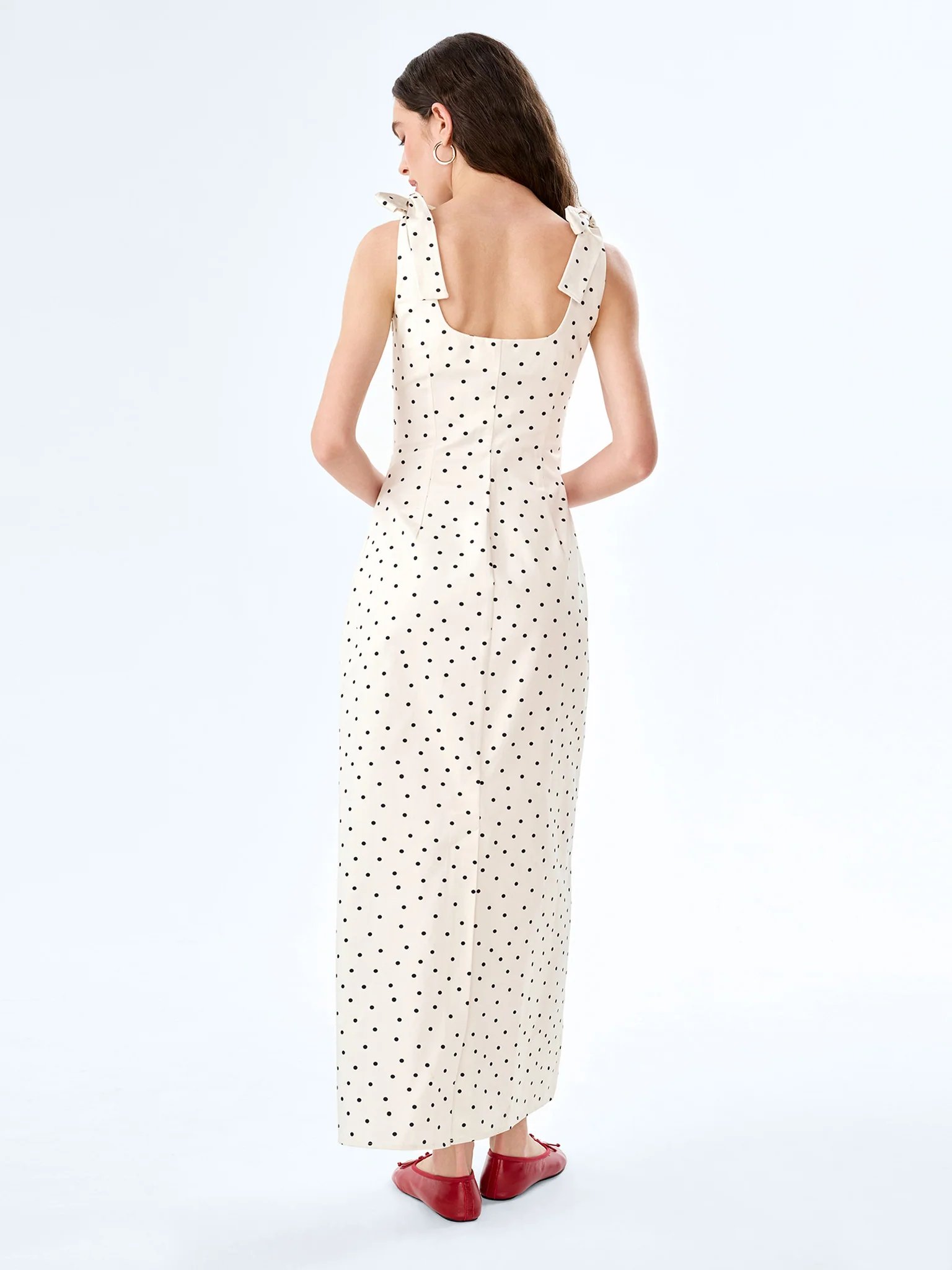 OMNES Morgane Dress in White Polka Dot - 3