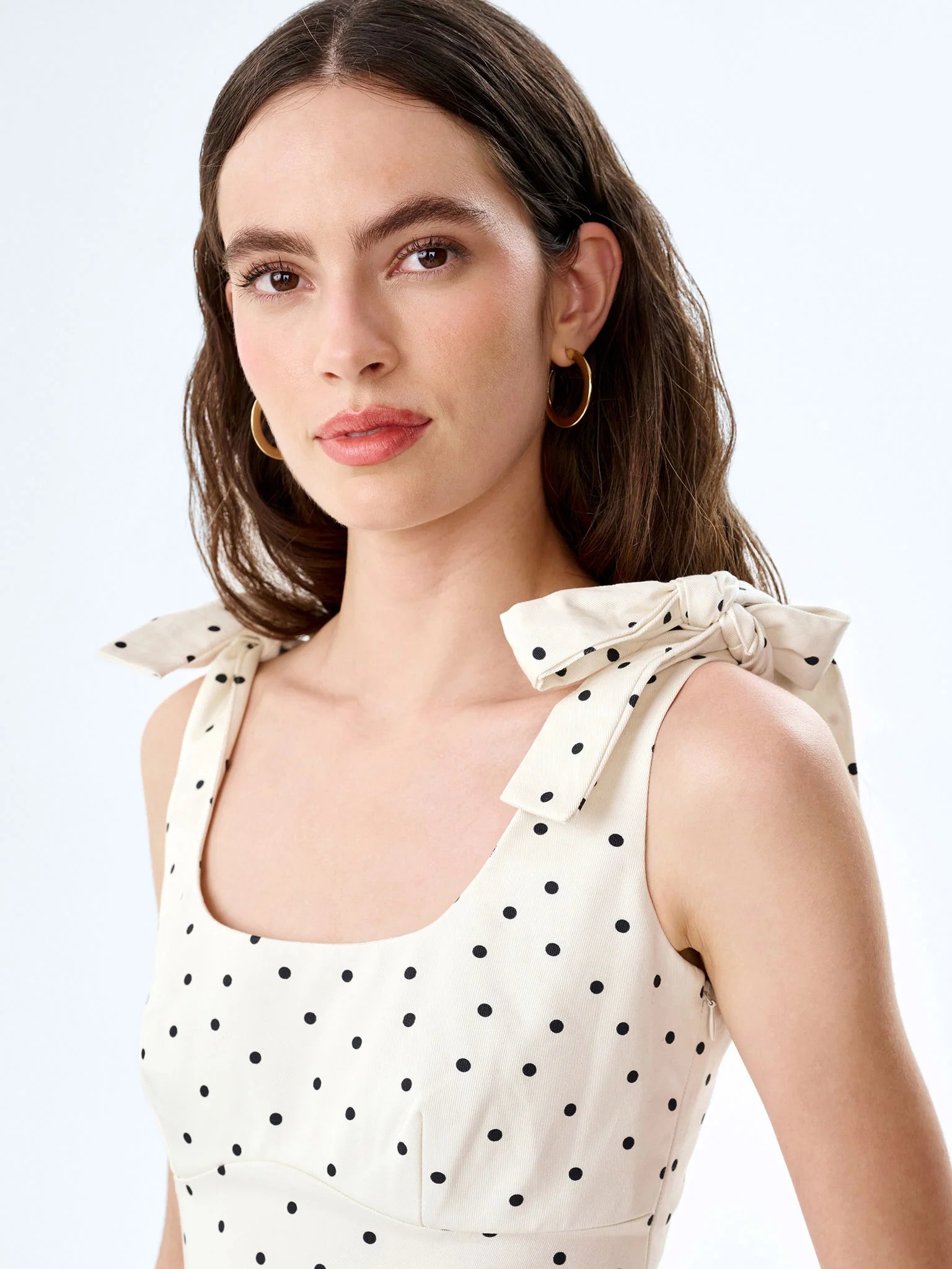 OMNES Morgane Dress in White Polka Dot - 4