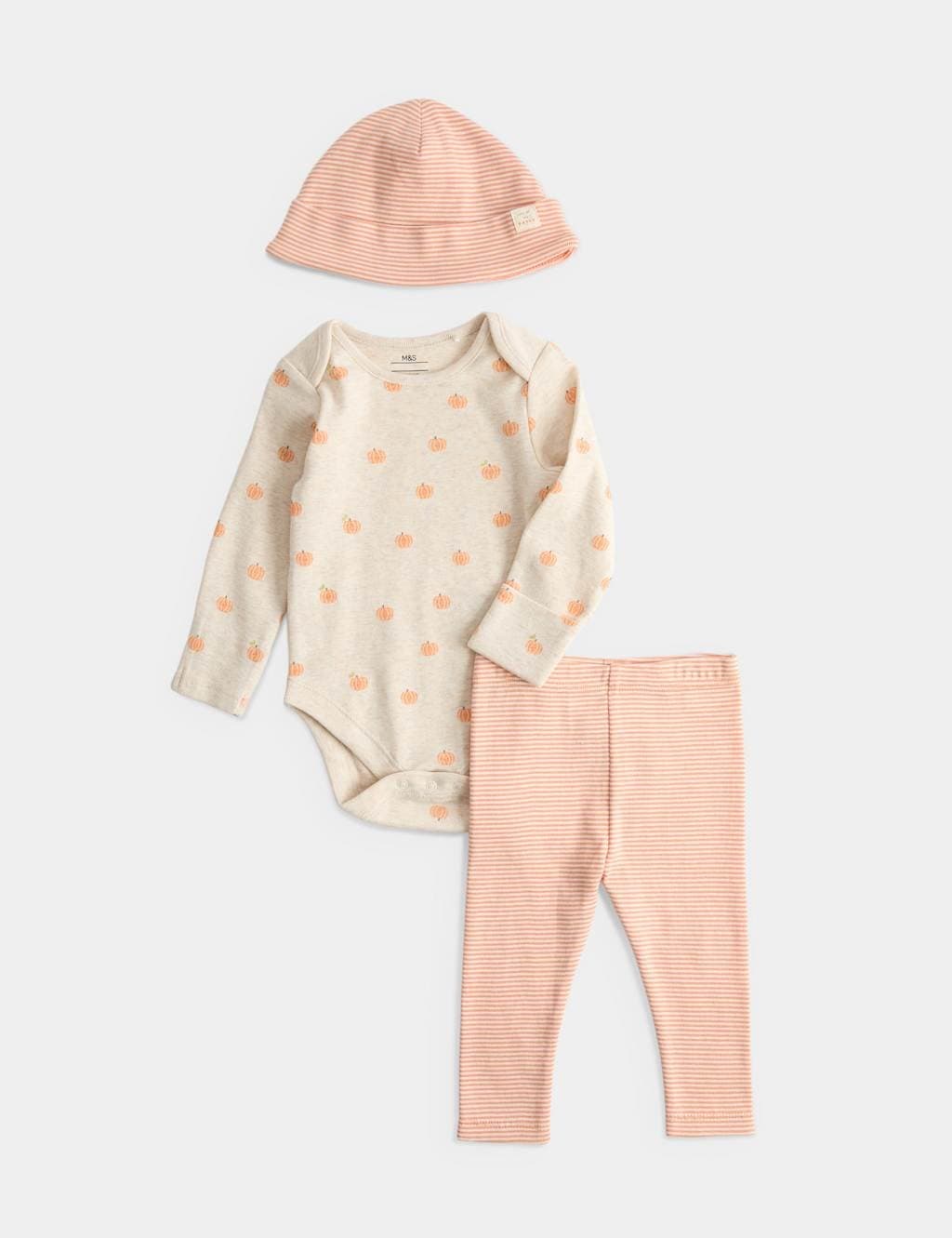 Marks & Spencer M&S Pure Cotton Novelty Top & Bottom Outfit Orange Mix
