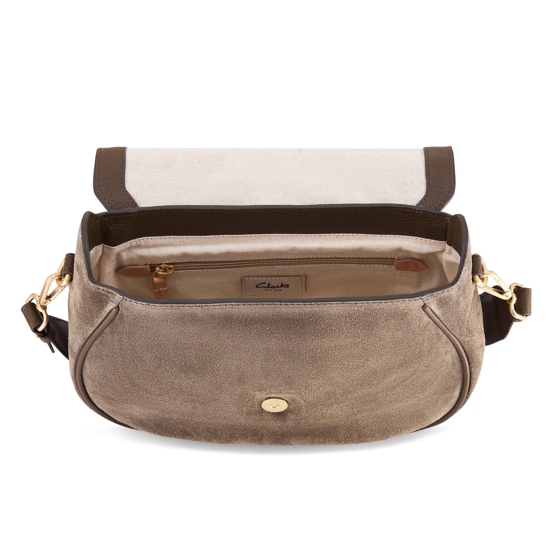 Clarks Clarks Women's Utility Saddle Olive Suede Shoulder Bag, Cross Body Bag in Green - 4