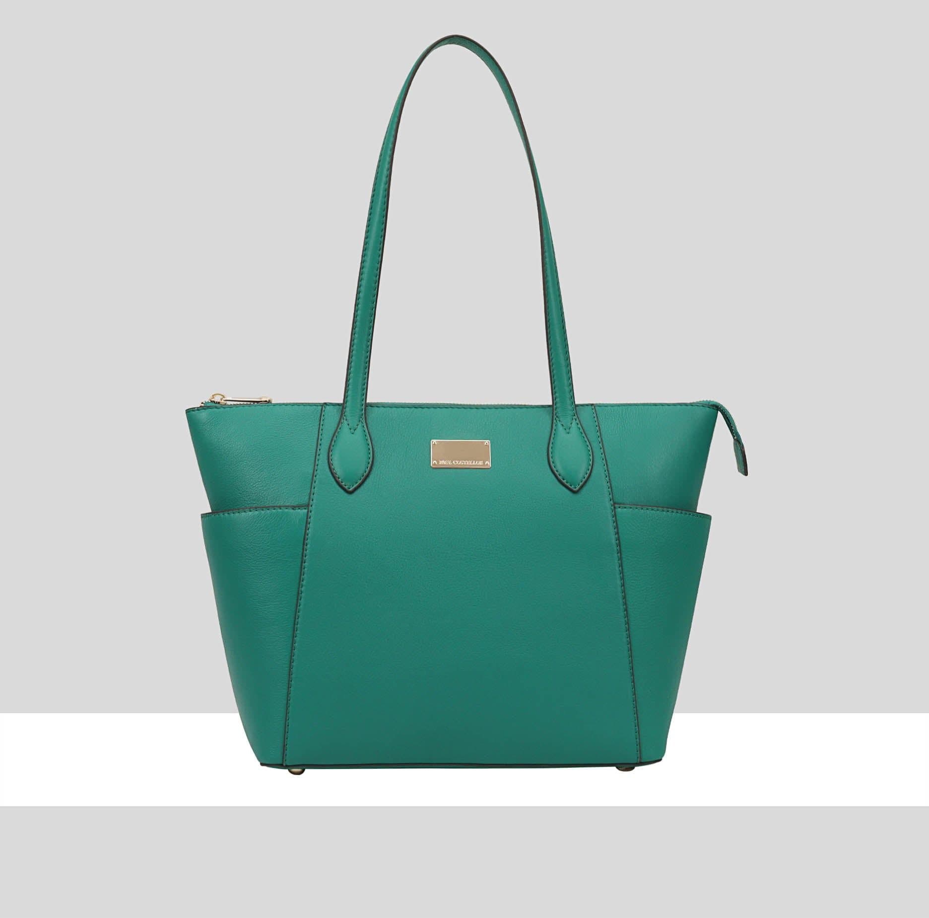 Paul Costelloe Paul Costelloe Women's Morava Leather Tote/Shoulder Bag in Bottle Green