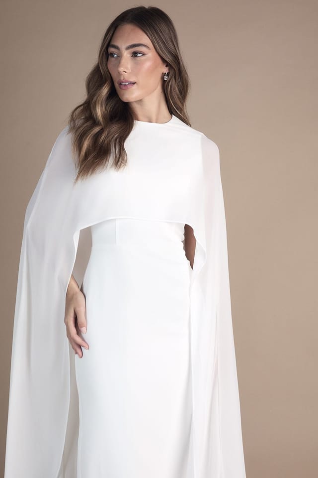 Coast Coast Women's Cape Maxi Wedding Dress in Ivory - 2