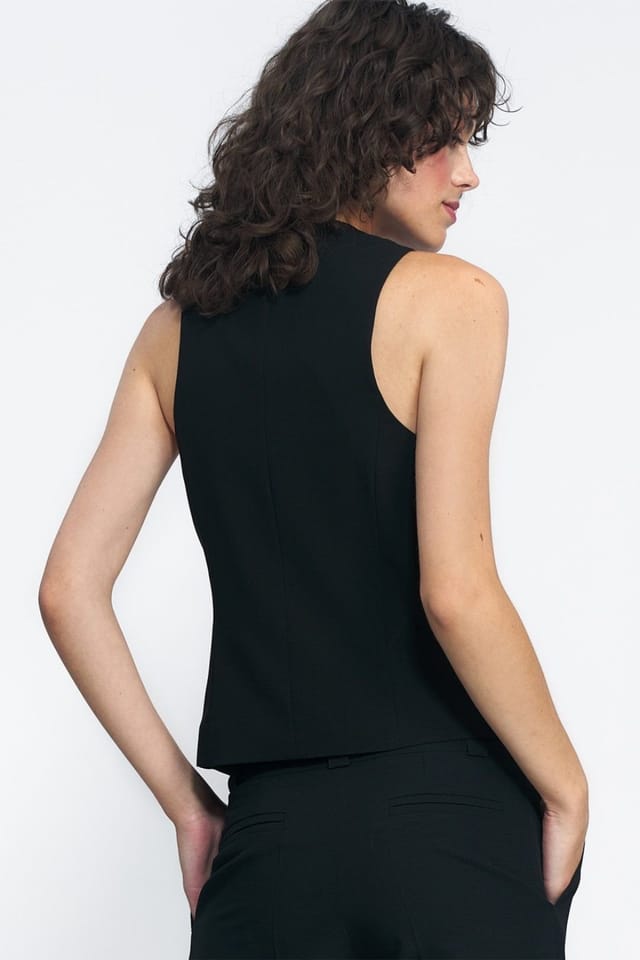 Love Lace Love Lace Women's Brilliant Lined Vest for Blazer & Jeans in Black - 3