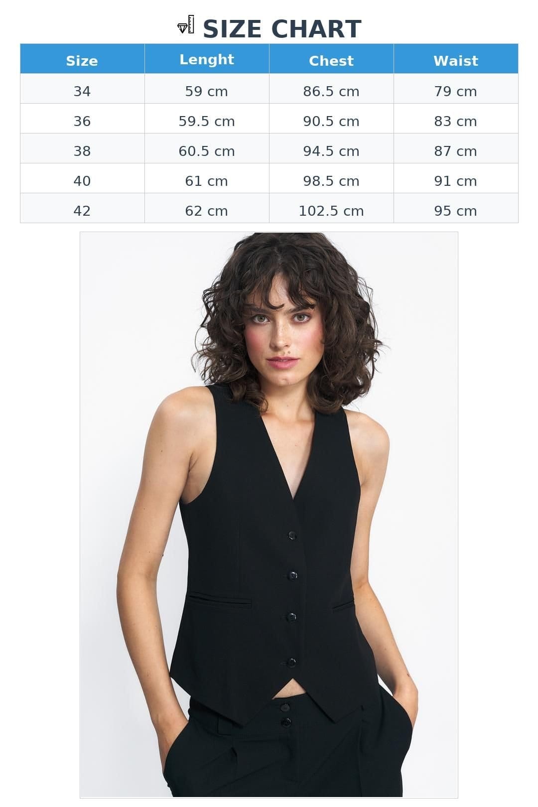 Love Lace Love Lace Women's Brilliant Lined Vest for Blazer & Jeans in Black - 4