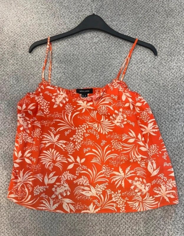 New Look Orange Floral Strappy Top