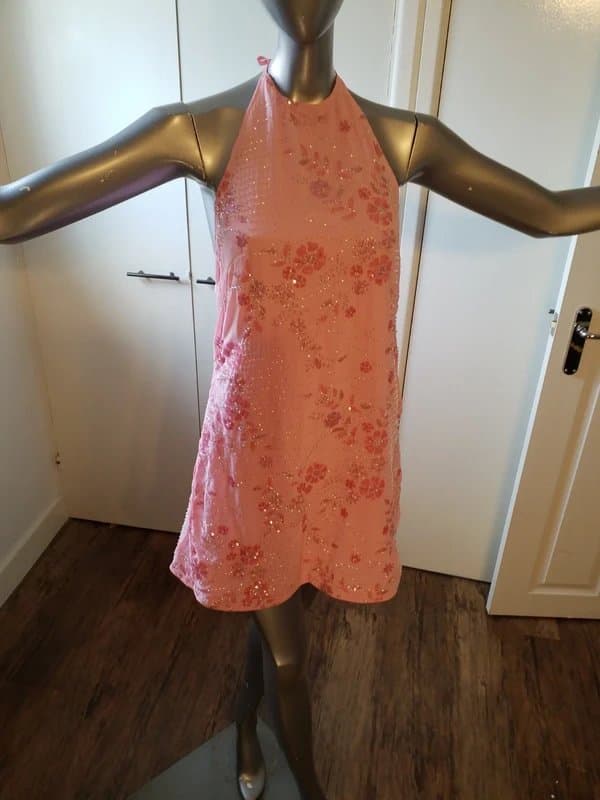 Shein Beaded sparkly A line halter neck dress size 10