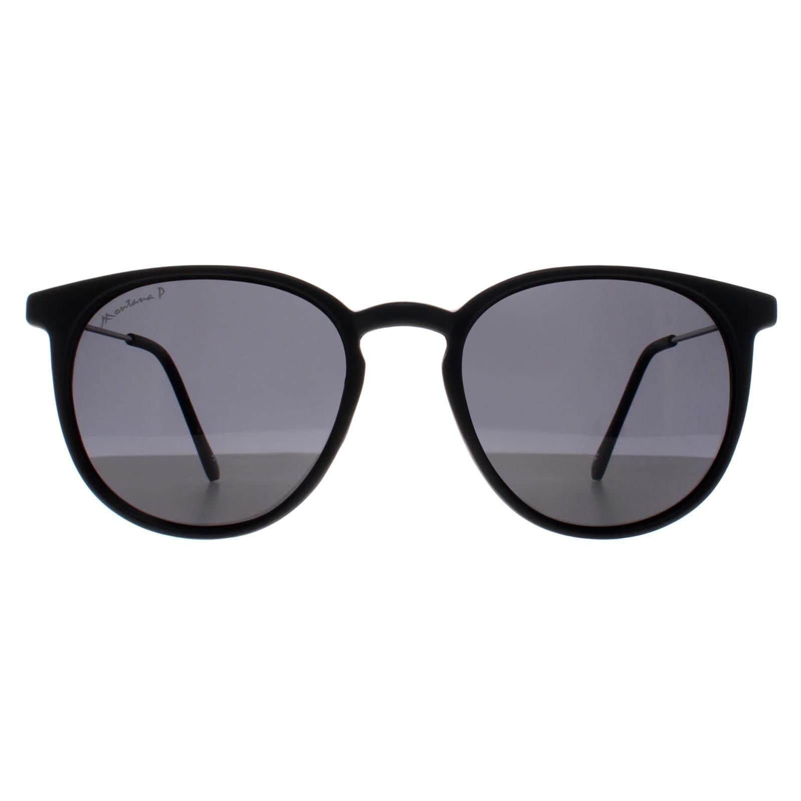 montana montana Men's Round Black Smoke Grey Polarized MP33