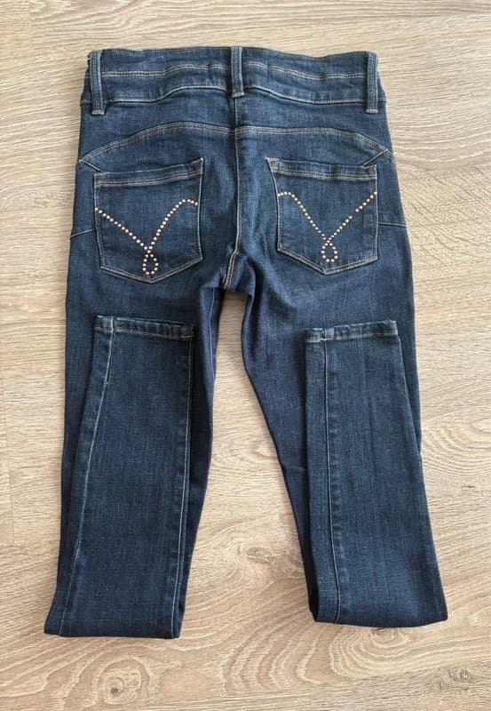 Next Next Lift Slim & Shape Skinny High Rise Jeans UK 8 Long Dark Wash Rhinestone Y2K Denim