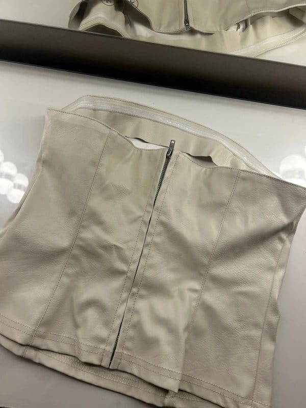 ASOS Cream Faux Leather Corset