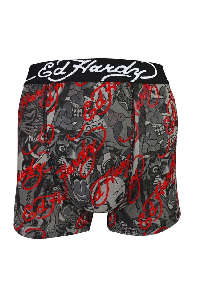 Ed Hardy Ed Hardy Men's 5 Pack Cotton Rich Stretch Athieu Boxers Soft Breathable Underwear - 3