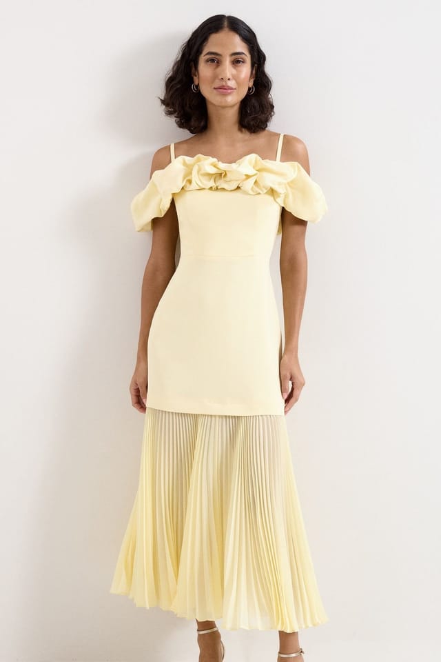 Phase Eight Phase Eight Women's Liora Bardot Maxi Dress in Lemon - 3