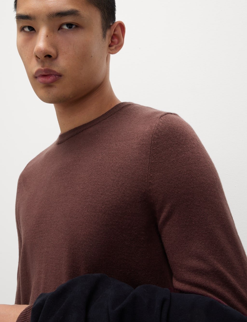 Marks & Spencer M&S Cashmilon™ Crew Neck Jumper Burgundy - 2