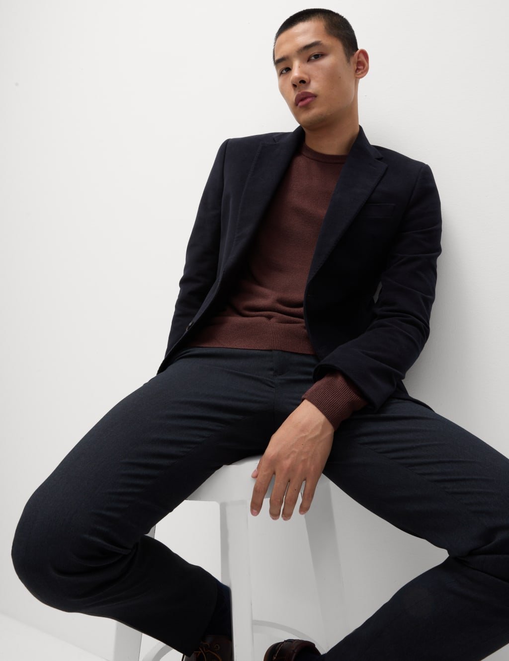 Marks & Spencer M&S Cashmilon™ Crew Neck Jumper Burgundy - 4