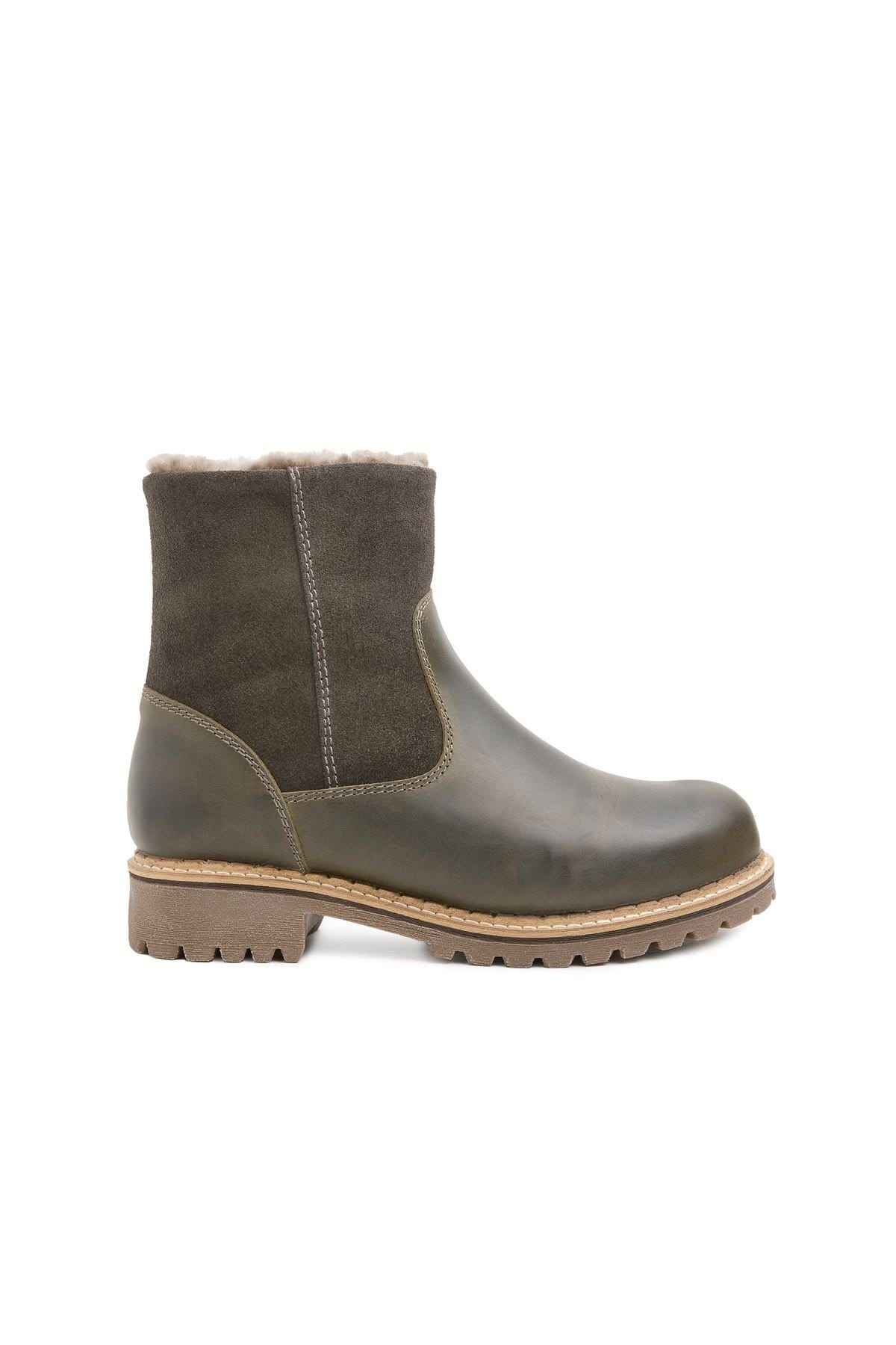 Celtic & Co Celtic & Co Women's Waterproof Sheep Lined Ankle Boot in Dark Olive - 1