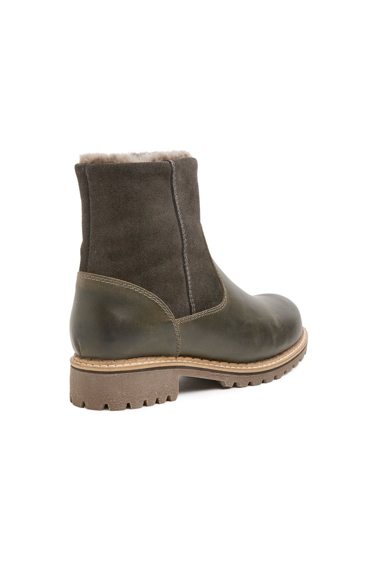 Celtic & Co Celtic & Co Women's Waterproof Sheep Lined Ankle Boot in Dark Olive - 4