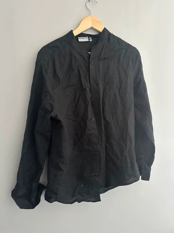 ASOS Black Grandad Collar Shirt