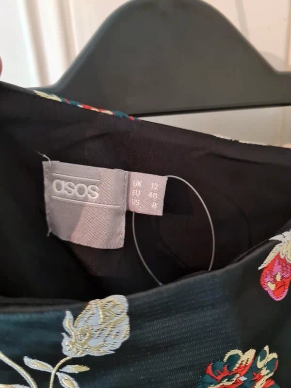 ASOS Bnwt new asos 12 Chinoiserie oriental satin drop waist bubble skirt 00s y2k shiny