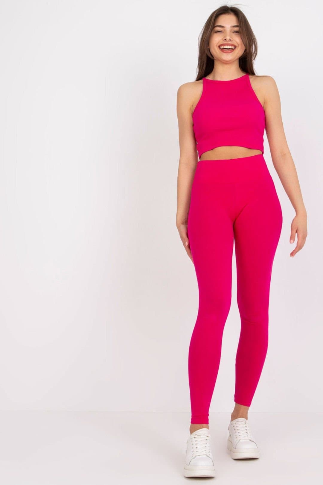 Love Lace Love Lace Women's Sports Leggings with Wide Elastic Waistband in Pink