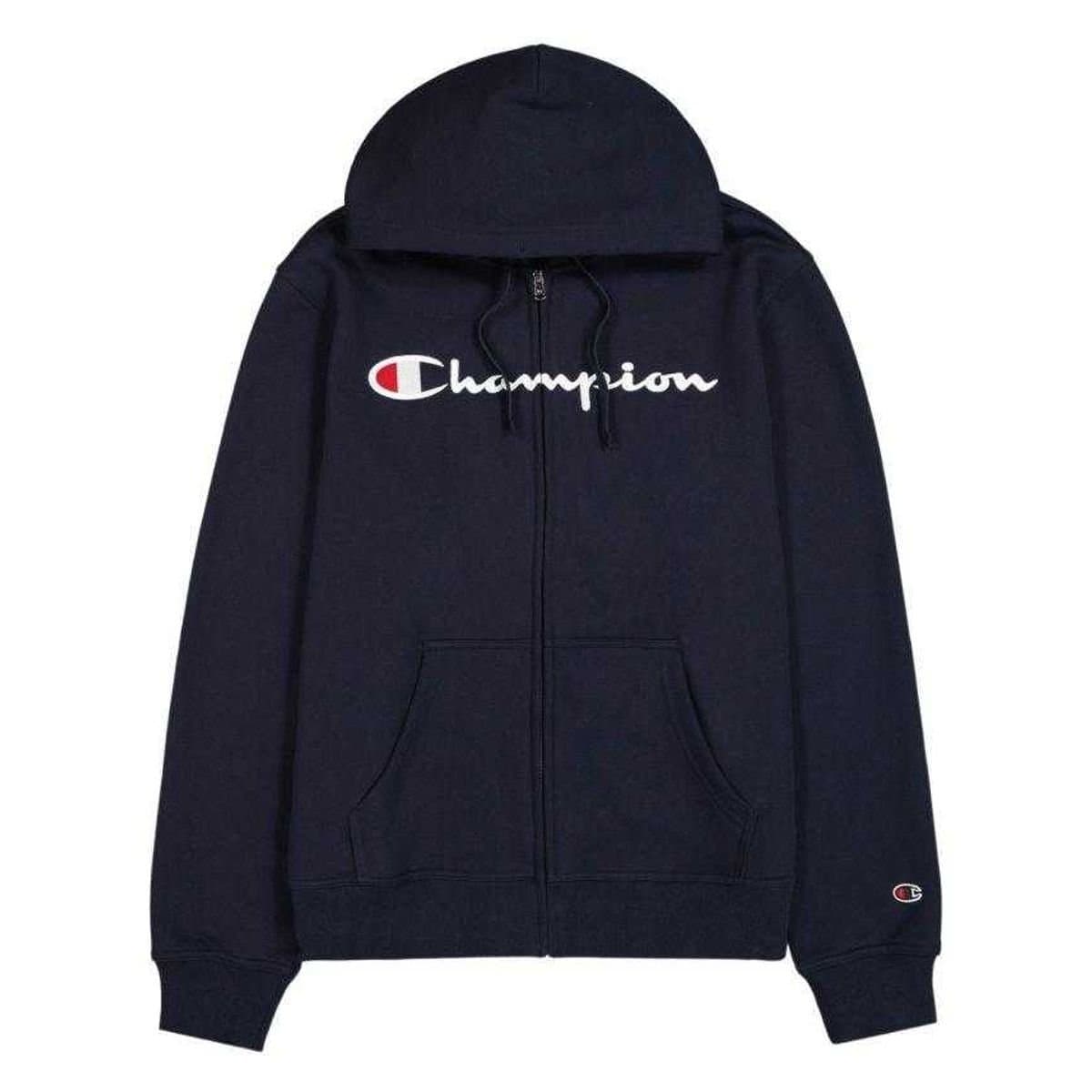 Champion Champion Men's Branded Sleeve Full Zip Hoodie in Navy