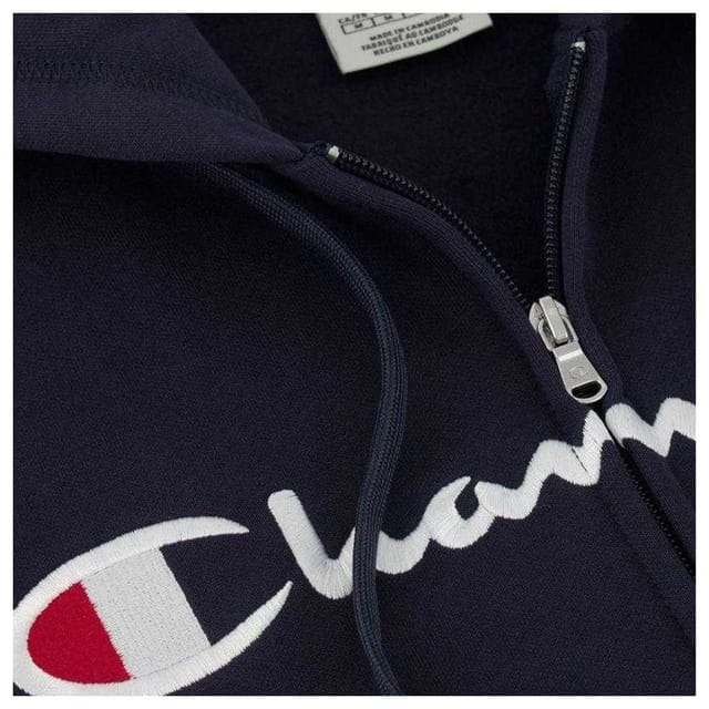 Champion Champion Men's Branded Sleeve Full Zip Hoodie in Navy - 3