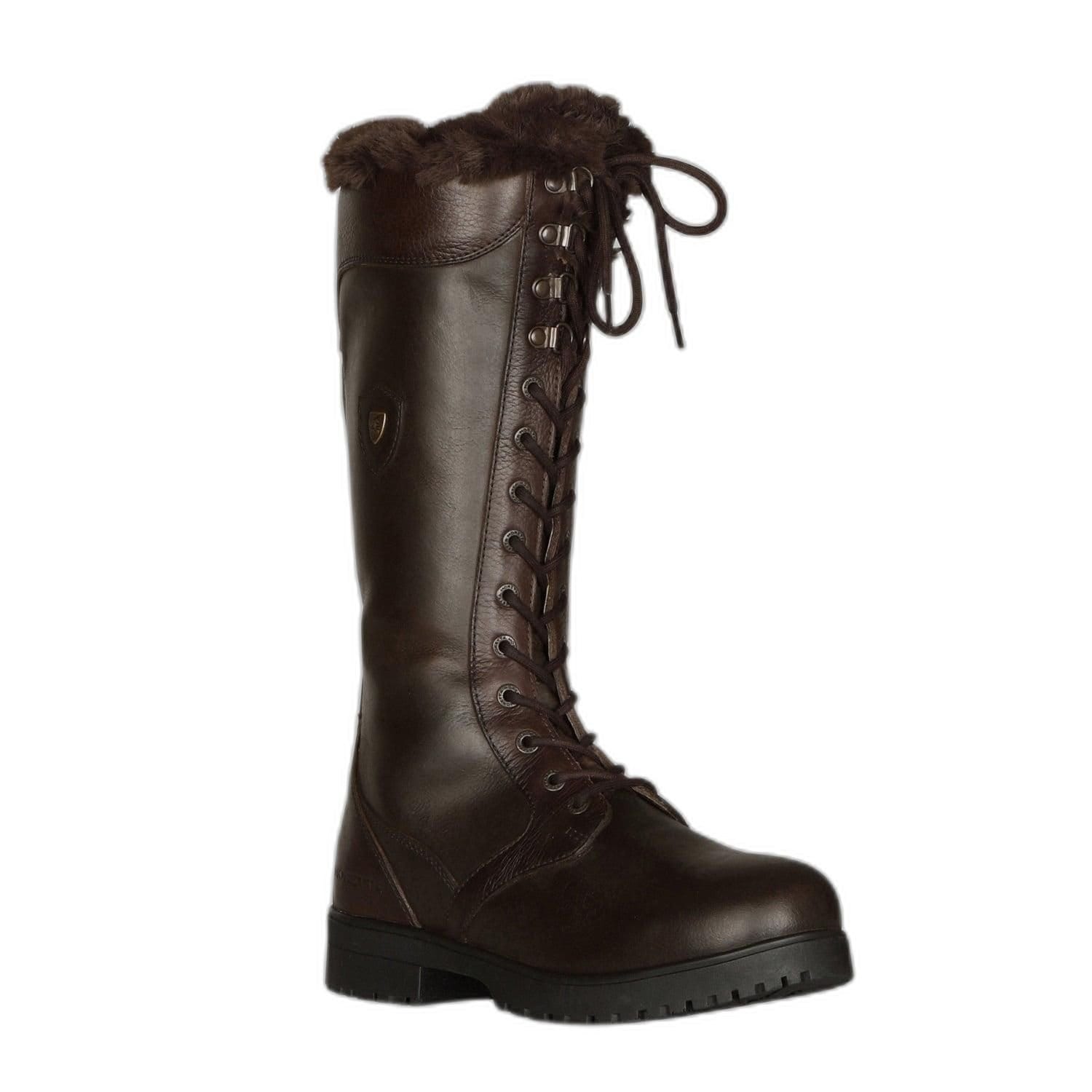 Moretta Moretta Women's Nola Leather Lace Up Standard Country Boots in Brown - 4