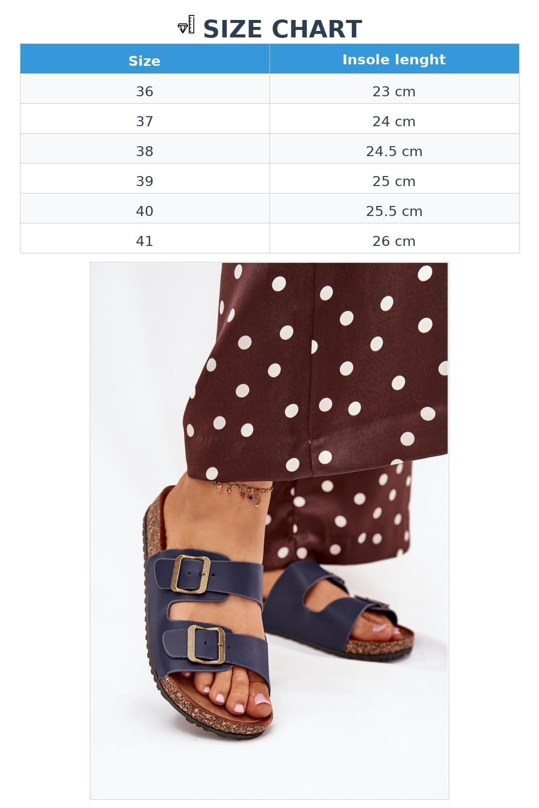 Love Lace Love Lace Women's Cork Platform Sandals With Contoured Suede Insole Buckle Straps in Navy - 4
