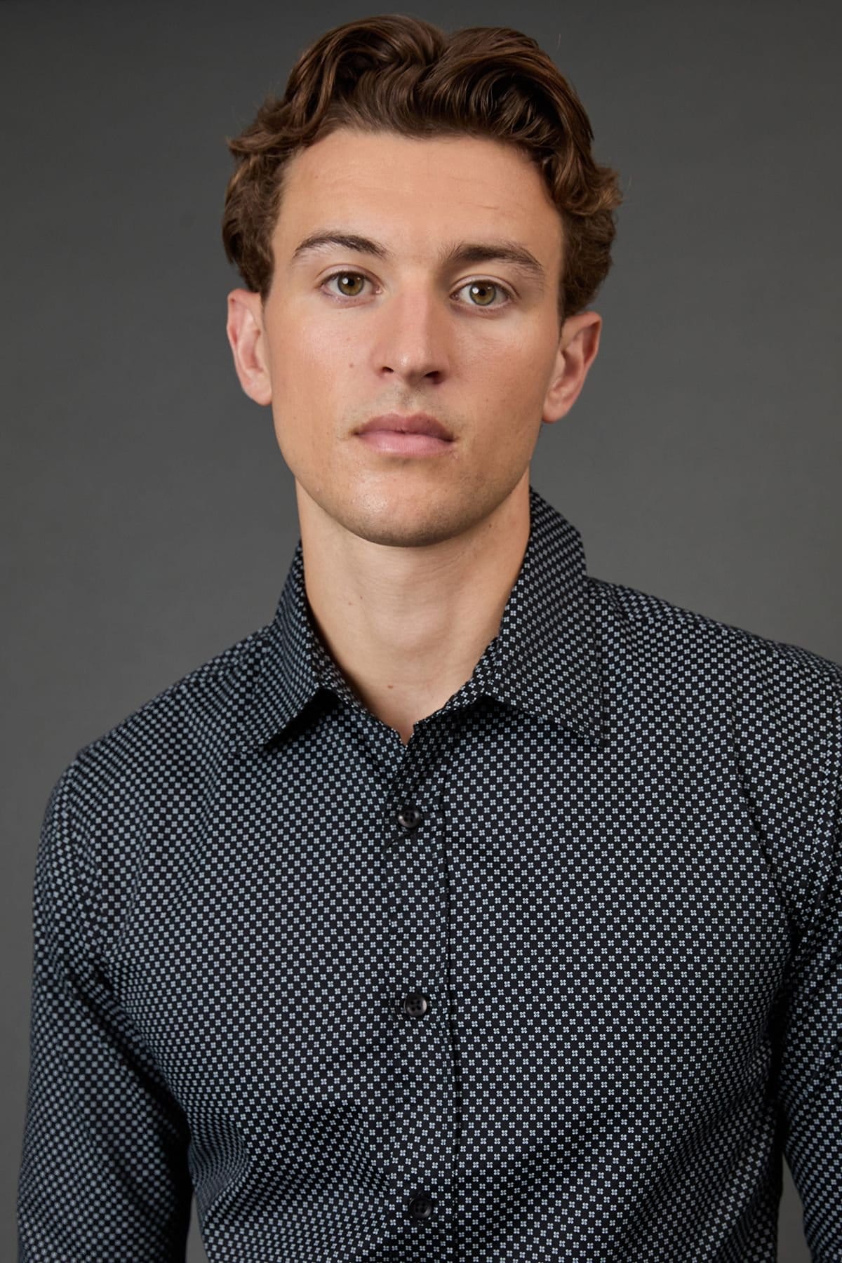 Burton Burton Men's Navy Geometric Print Slim Fit Long Sleeve Shirt - 4