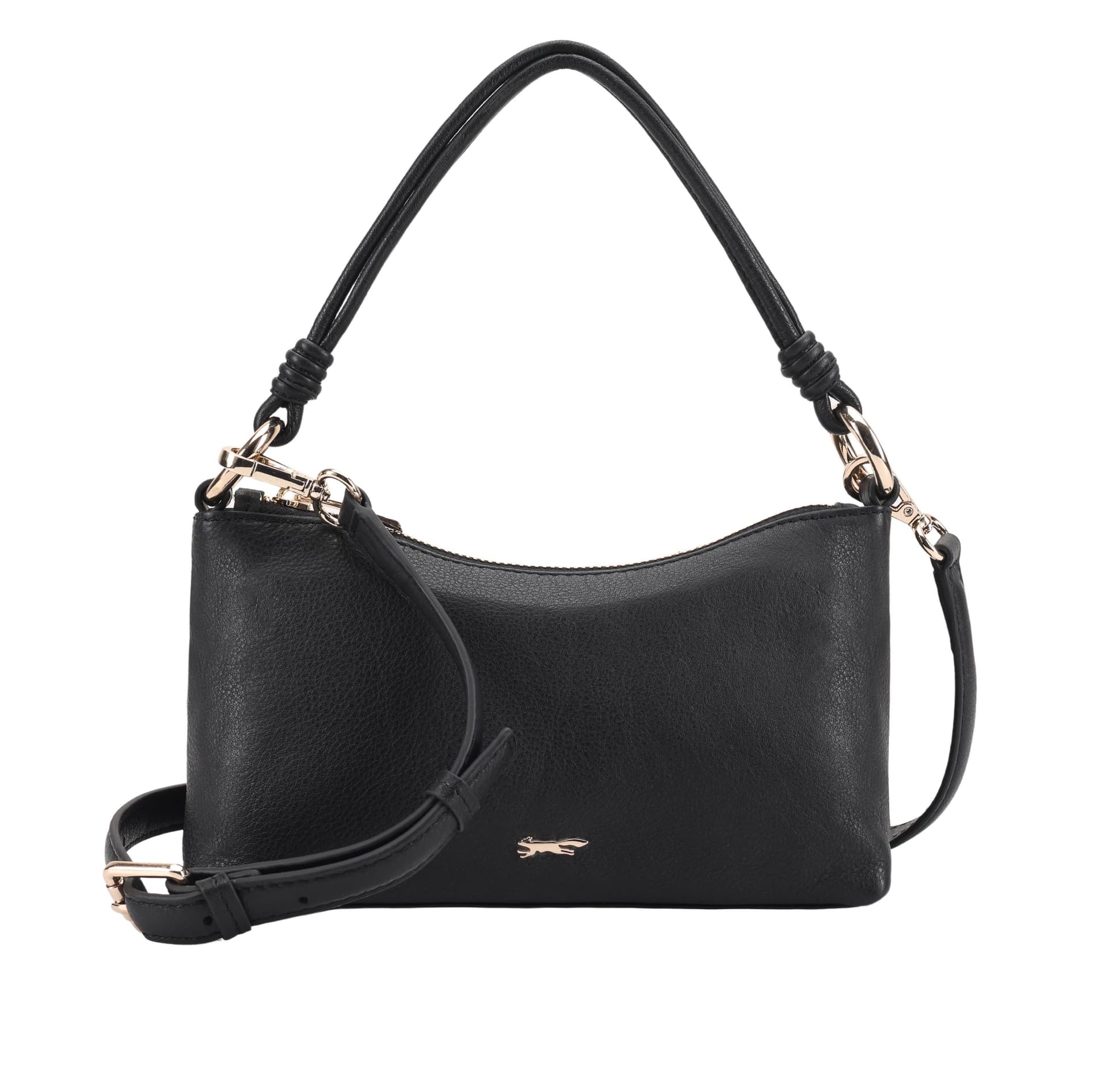 Paul Costelloe Paul Costelloe Women's Maisie Leather Shoulder Bag in Jet Black