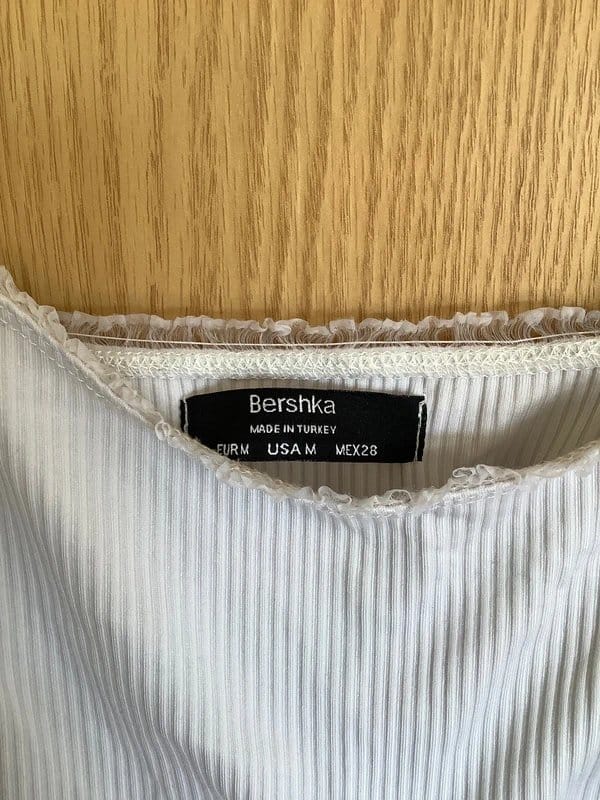 Bershka White Ribbed Bodysuit