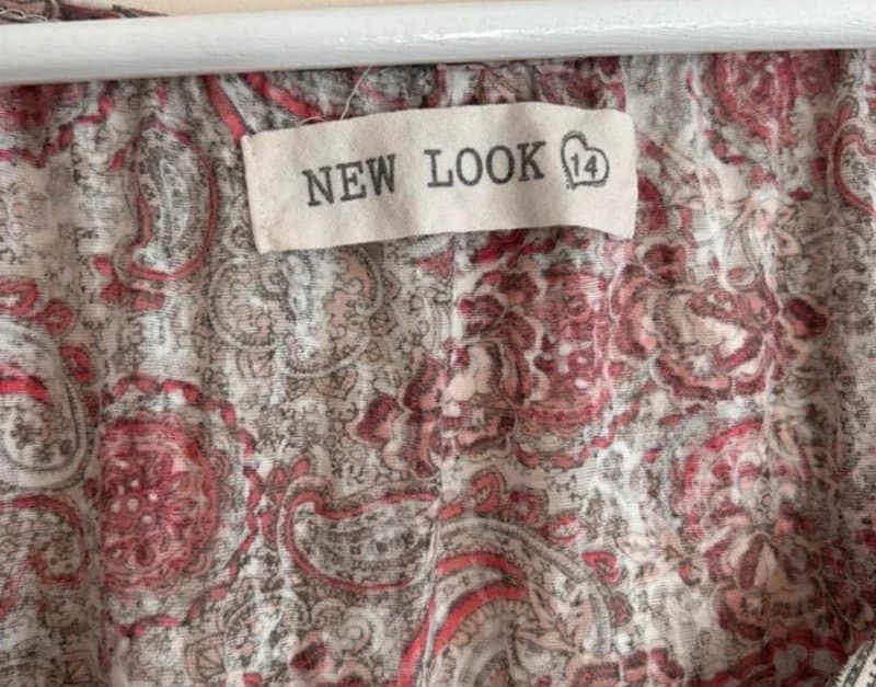 New Look 🤍 New Look Y2K Paisley Boho Top Floaty Sheer Blouse UK 14