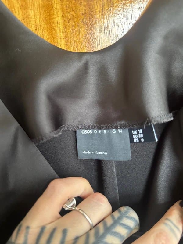 ASOS Design ASOS Design Black Slinky Silk Satin Dress size 10