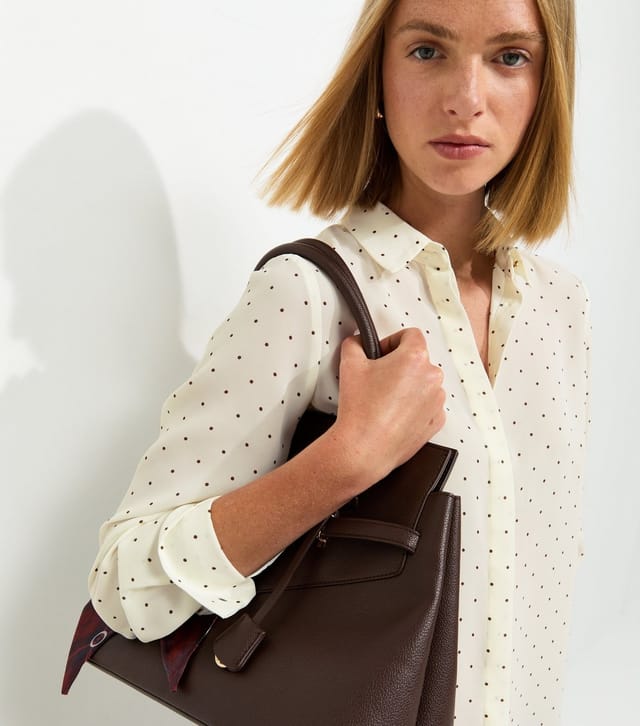 New Look Women's White Polka Dot Gold Button Shirt New Look - 2