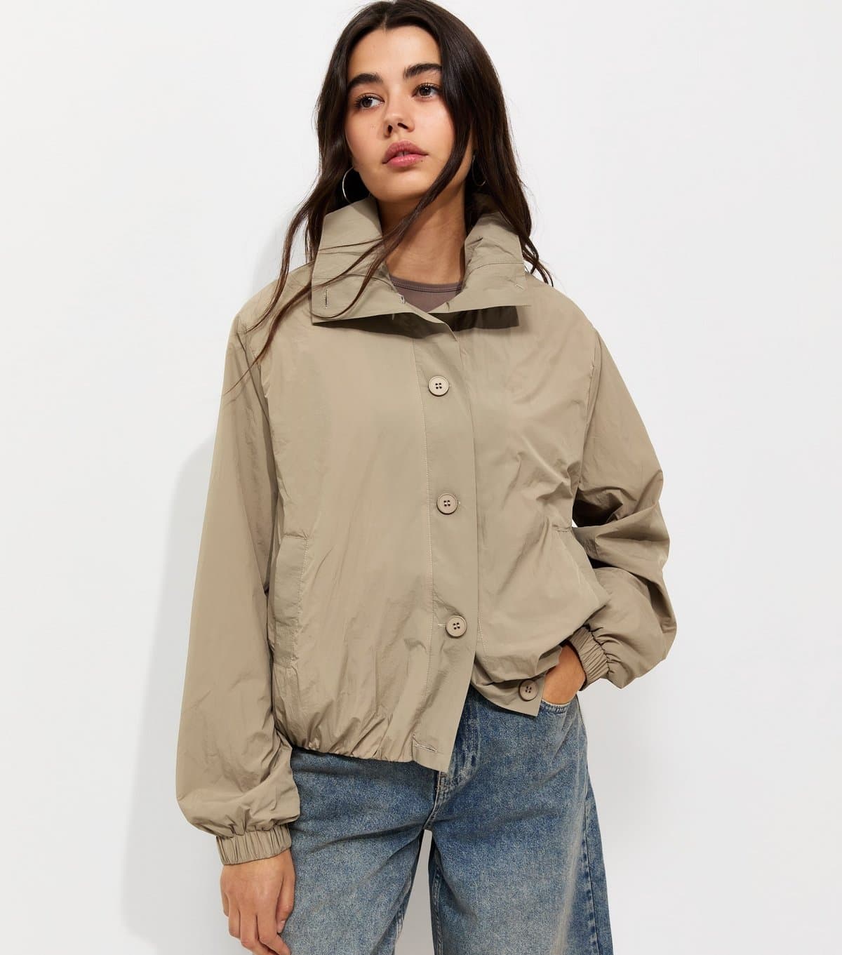 New Look Women's Mink Lightweight Button Front Jacket New Look
