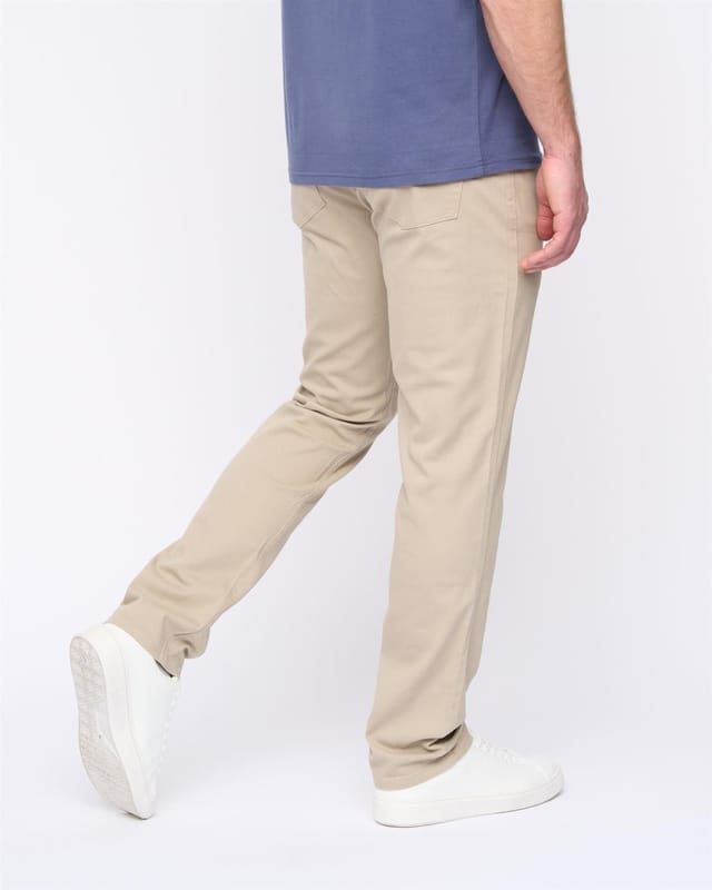 Duck&Cover Duck&Cover Franztown Men's Core Stretch Slim-Fit 5-Pocket Chino Trousers with Canvas Detail in Stone - 3