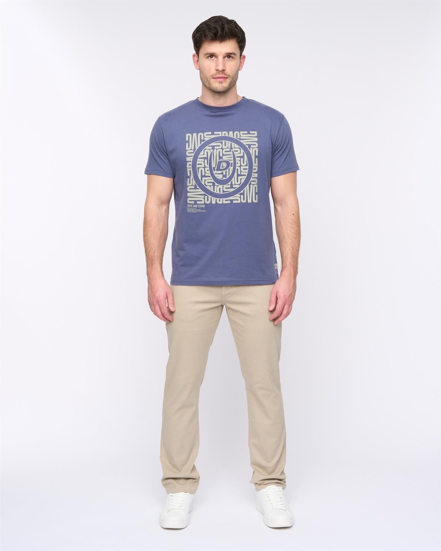 Duck&Cover Duck&Cover Franztown Men's Core Stretch Slim-Fit 5-Pocket Chino Trousers with Canvas Detail in Stone - 4