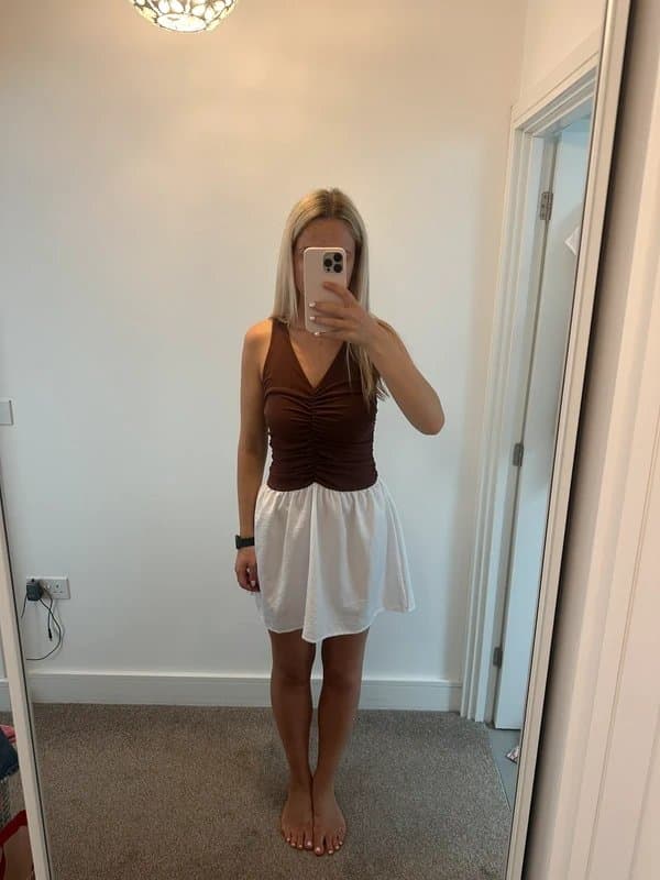 ASOS ASOS brown hybrid dress