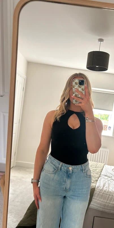 ASOS ASOS design black bodysuit slinky key hole