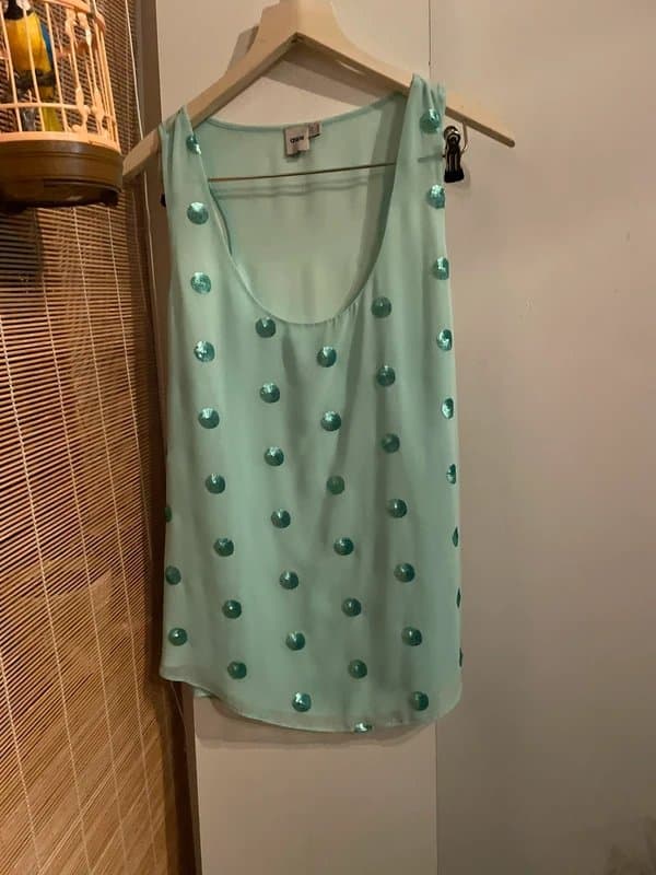 ASOS Mint green sequin sleeveless top size 16 from asos