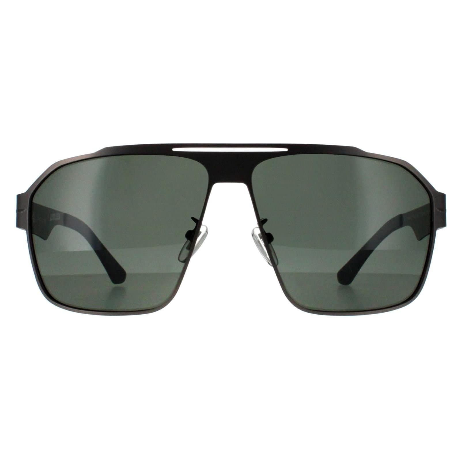 Police Police Men's Aviator Matte Satinised Bakelite Grey Green Polarized SPLL08 Summit 1 in Black