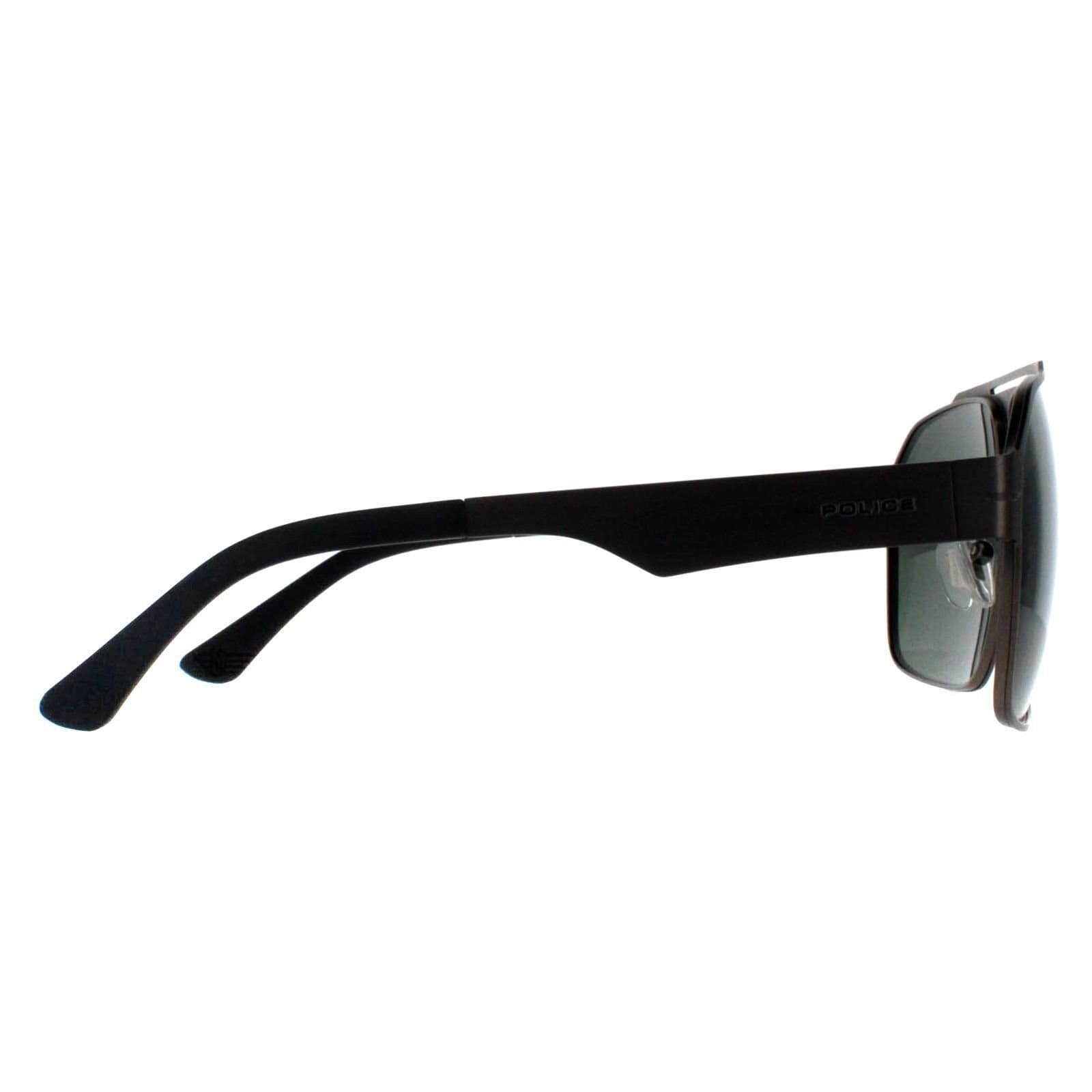 Police Police Men's Aviator Matte Satinised Bakelite Grey Green Polarized SPLL08 Summit 1 in Black - 4