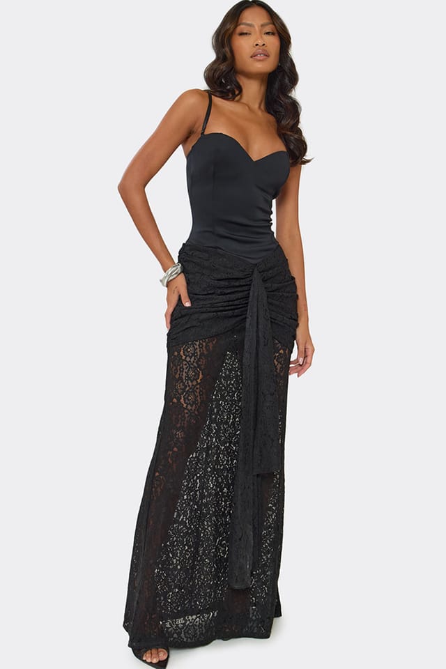 EGO EGO Women's Strappy Sweetheart Neckline Maxi Dress in Black - 3