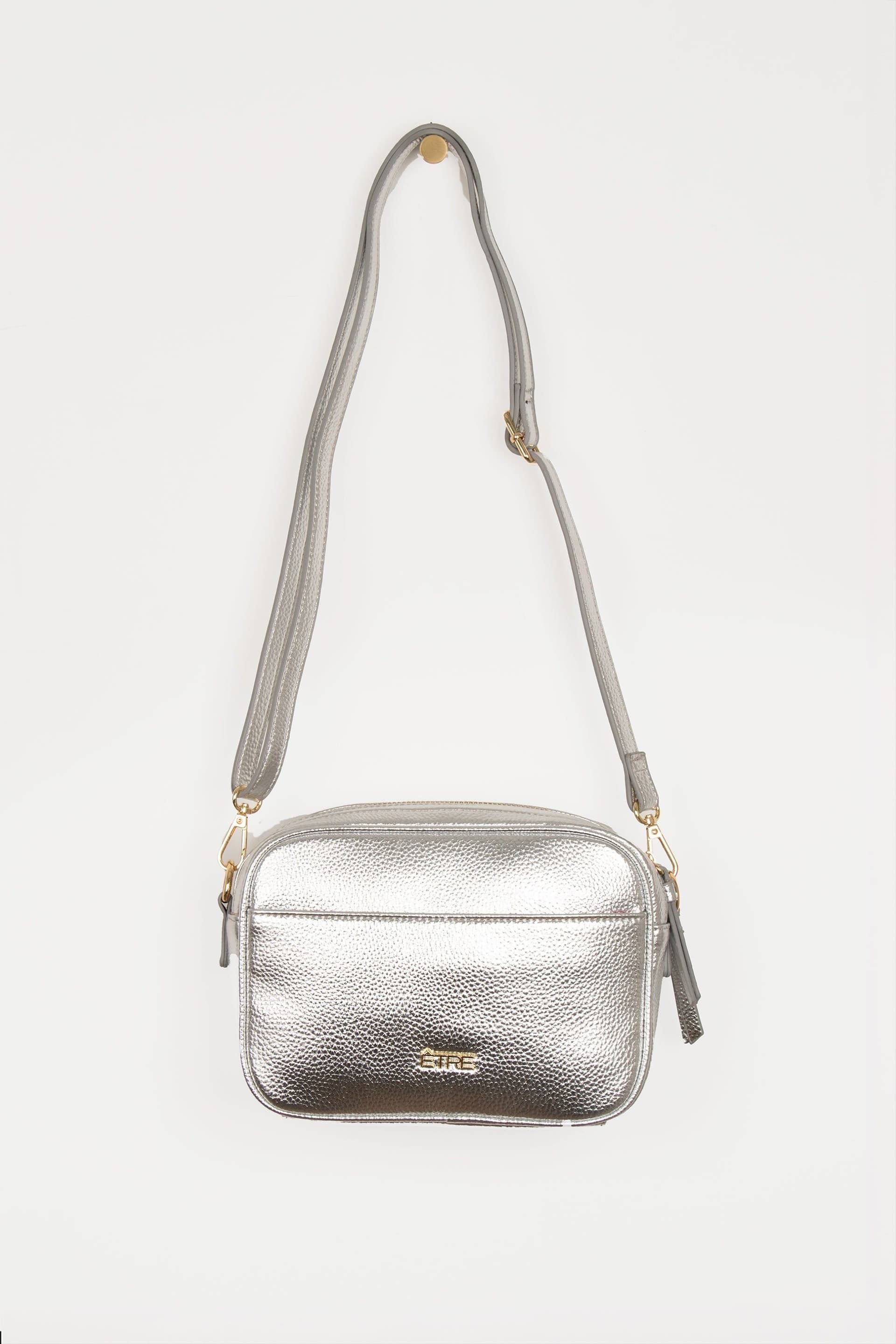 Etre Etre Women's Willa Crossbody Bag - Silver, Metallic Faux Leather