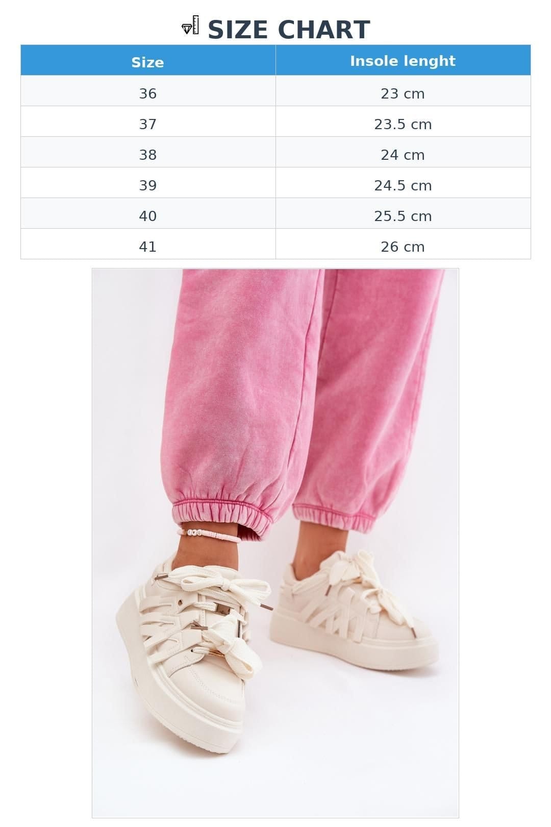 Love Lace Love Lace Women's Platform Synthetic Sneakers with Foam Insoles Sporty in Beige - 4